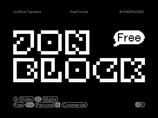 Jon Block丨免费西文像素字体👾