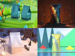 自立袋包装渲染