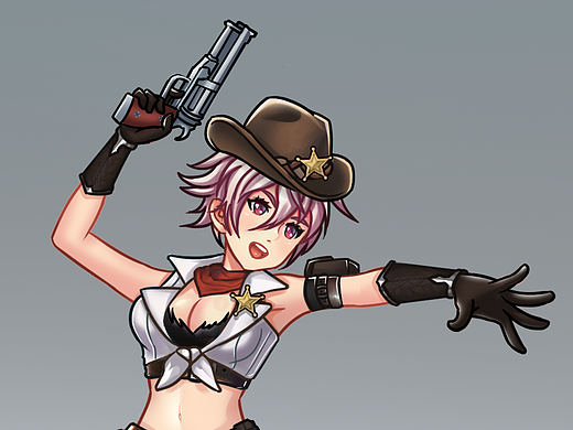 女枪手貂蝉ui练习游戏技能ui男孩弓箭手花作品信息创作