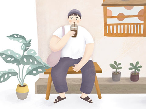 小小咖啡厅系列插画1%