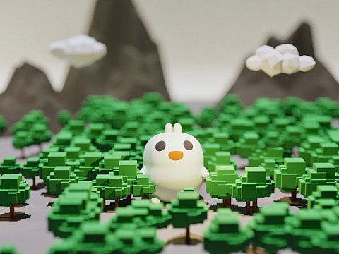 Little White in forest