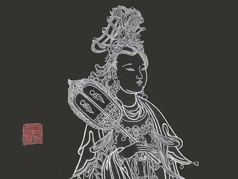 刻漆作品【母与子】