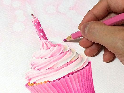 彩铅插画—Cupcake（附教程）