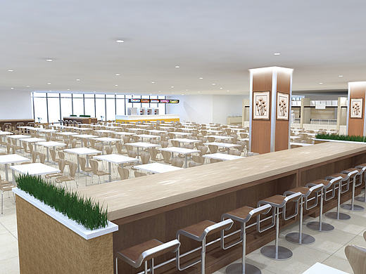 食堂二层室内设计效果图