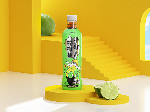 今麦郎手打柠檬茶包装设计"真茶真柠檬,回味真上头"