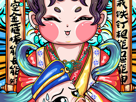 【国潮插画】猪八戒背媳妇粽子banner设计
