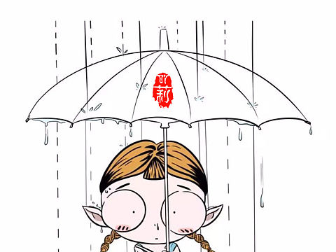 疙瘩汤和米线系列插画（关于北京暴雨天）