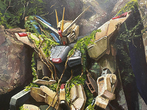 60x80丙烯壁画，沉默的强袭自由