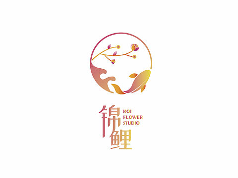 花店logo设计，锦鲤花艺