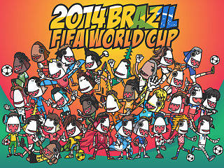 【鲨鱼公园】2014巴西世界杯32强插画海报