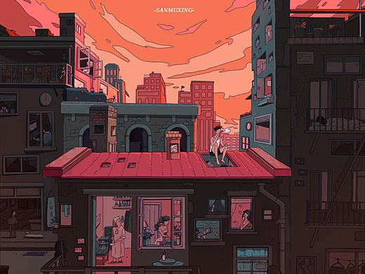 《后窗》觀后感（個人主頁-ZNTE1MTk2ODQ=） - 新銳潮流插畫 - 站酷設(shè)計師三目幸原創(chuàng)素材 - 站酷ZCOOL