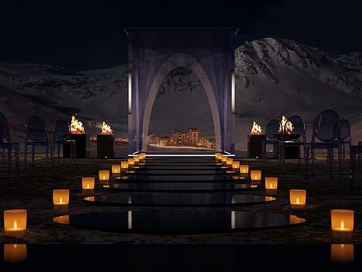 高山雪原湖畔婚礼