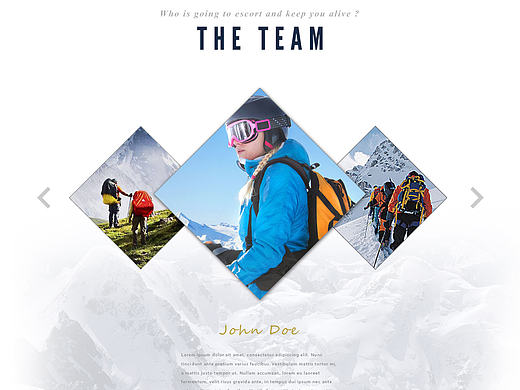 旅游网页（UI设计 雪山 唯美 极限 登山 团队 白色 挑战 简洁 欧美）