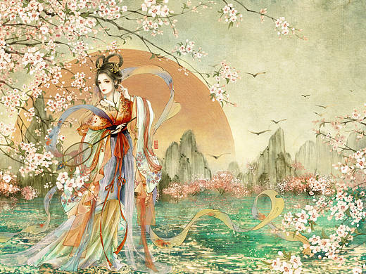 洛神（个人主页-ZMzk0NTE3Njg=） - 商业插画 - 站酷设计师庭月原创素材 - 站酷ZCOOL