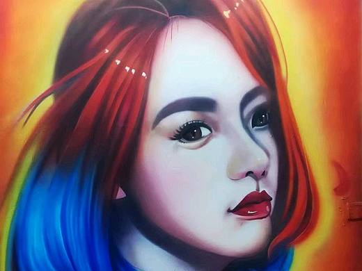 墙绘之cg美女（个人主页-ZMjY2NDEyNjQ=） - 新锐潮流插画 - 站酷设计师夏若泽原创素材 - 站酷ZCOOL