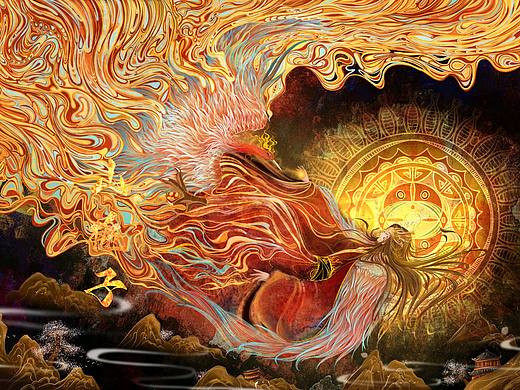 山海经-毕方-原创插画