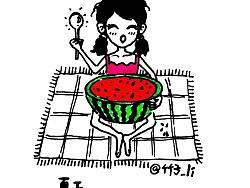 夏天，吃西瓜才是正经事~勺子和西瓜才是真爱吖~