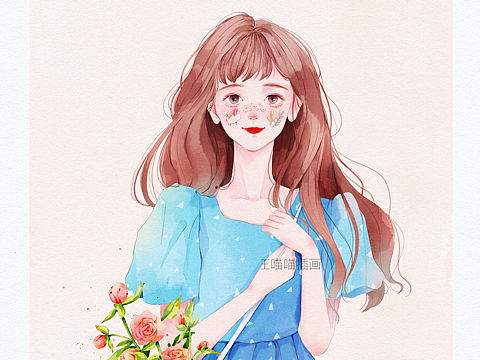 最近画的一些板绘水彩少女