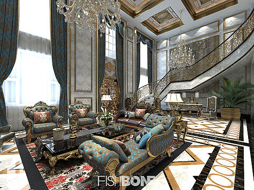 鱼骨设计-巴洛克风格别墅