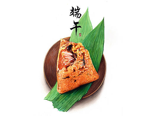 端午 彩铅手作包粽子