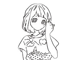 手绘临摹学生妹