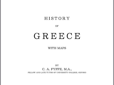 [Remake] Cover of History of Greece by C. A. Fyff