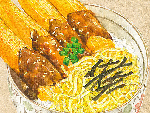 日餐菜单插画
