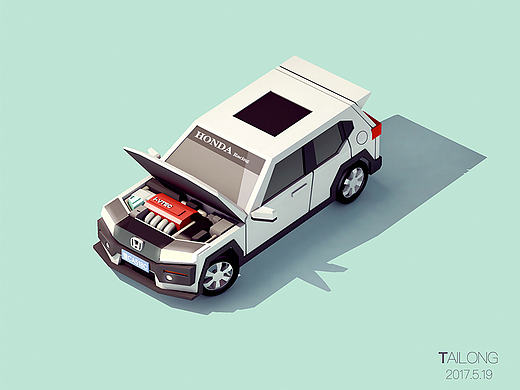 HONDA VTEC 哈！LOWPOLY 初试！