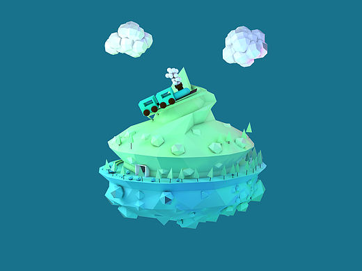 c4d低多边形