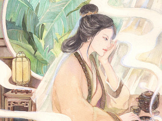 闲居初夏午睡起-文学插图创作
