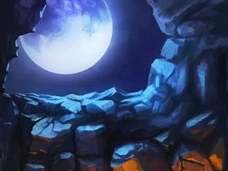 月光下的火山口