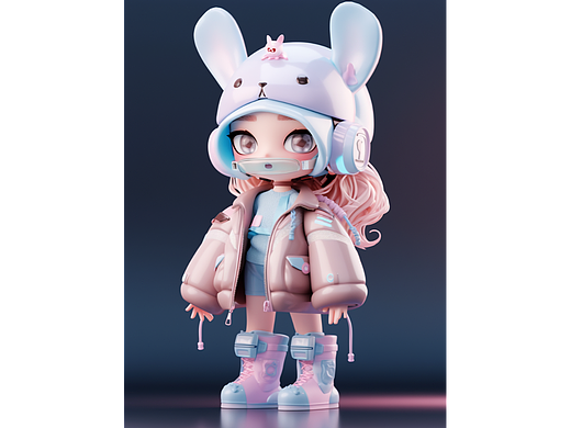 手办设计--戴上兔子耳朵的女孩儿（个人主页-ZNjU3NjcwODA=） - AI作品 - 站酷设计师奇境下的AI原创素材 - 站酷ZCOOL