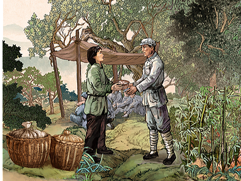南雄博物馆《人民支援艺术场景》层板画