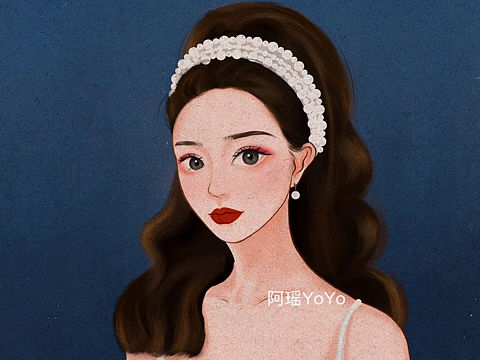 手绘插画procreate,手绘头像系列一
