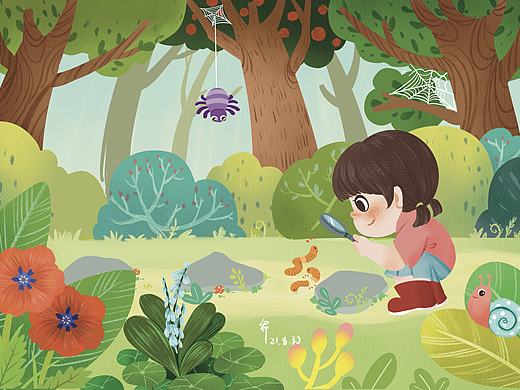 观察（个人主页-ZNTUyOTMzNDg=） - 儿童插画 - 站酷设计师乔48121原创素材 - 站酷ZCOOL