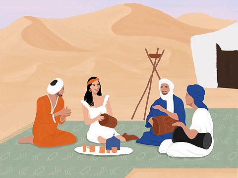 摩洛哥插画｜撒哈拉沙漠的异域风情