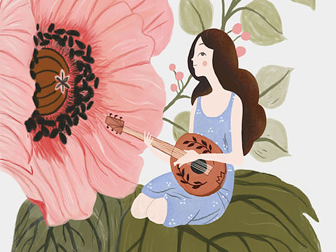 「LIKE29 插画」享受自己的旋律🎶（个人主页-ZMzMwODgwNTI=） - 创作习作 - 站酷设计师月牙儿_CC原创素材 - 站酷ZCOOL