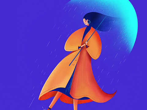 【撑伞☔️的女生】插画练习