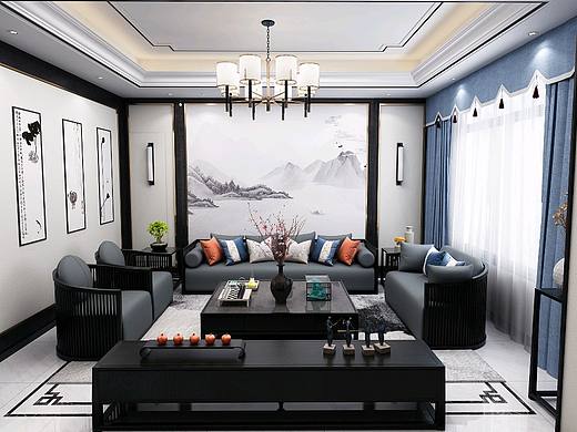 新中式（個人主頁-ZMzQ4Nzc3Njg=） - 家裝設計 - 站酷設計師提莫打籃球原創(chuàng)素材 - 站酷ZCOOL