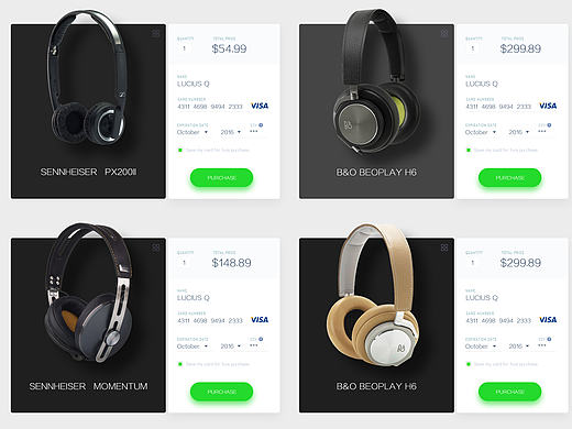 Dribbble耳机电商界面模仿练习