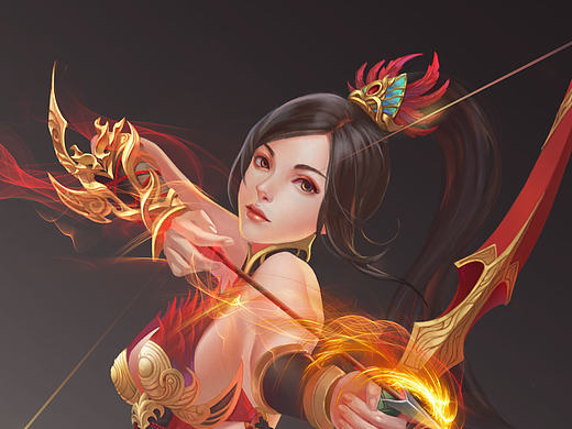 下的女弓箭手144习惯性沉moliusu1234古风二次元弓箭手女99沐羽清辞hl