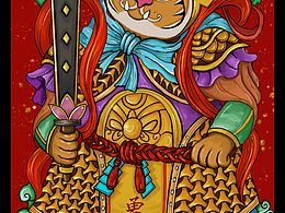 procreate绘画 老虎门神图