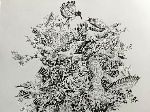 针管笔 黑白手绘  第八弹