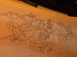  吹角连营 线稿过程