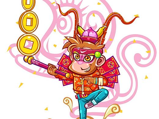 猴年大吉 新春進(jìn)步（個(gè)人主頁-ZMTQ4NTM1MTI=） - 商業(yè)插畫 - 站酷設(shè)計(jì)師卡路李原創(chuàng)素材 - 站酷ZCOOL
