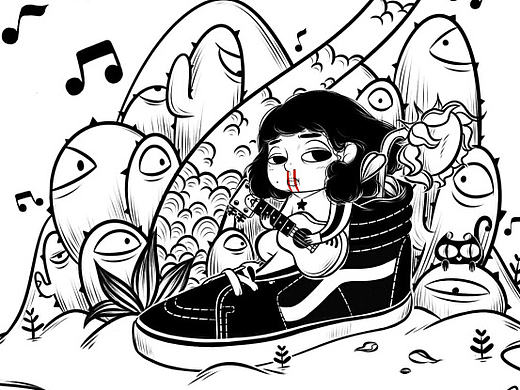 一些黑白插画（个人主页-ZMTc4NzcyNDg=） - 创作习作 - 站酷设计师AlierGreen原创素材 - 站酷ZCOOL