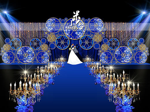 蓝金色婚礼-PSD效果图
