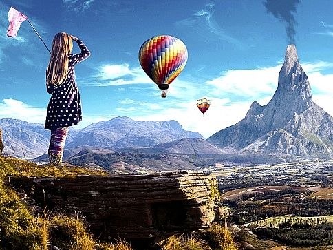 自然风景合成海报