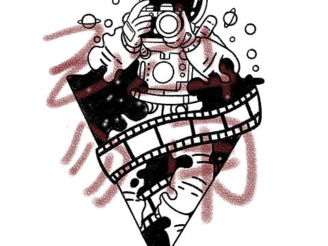 宇航员/摄影元素 纹身手稿