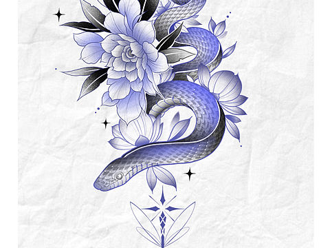 ▪️TATTOO-蓝蛇